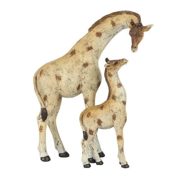 Something Different Stand Tall Giraf mor og baby pynt Cream/Brown One Size