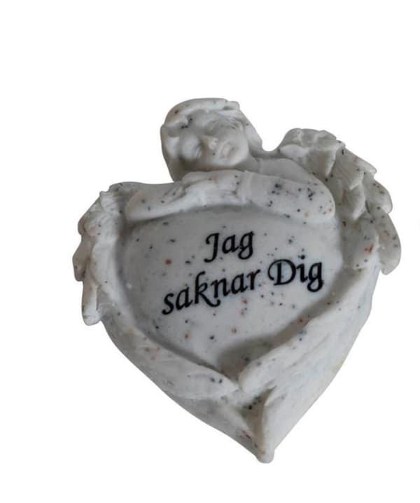 Gravdekoration Hjärta Jag saknar dig Vit