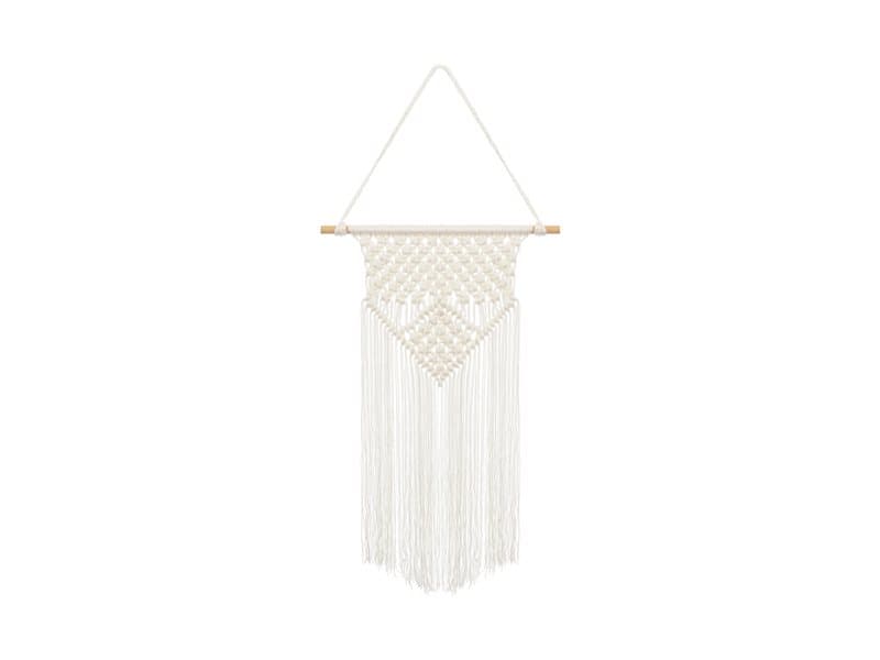 Boho dekoration i makramé, offwhite
