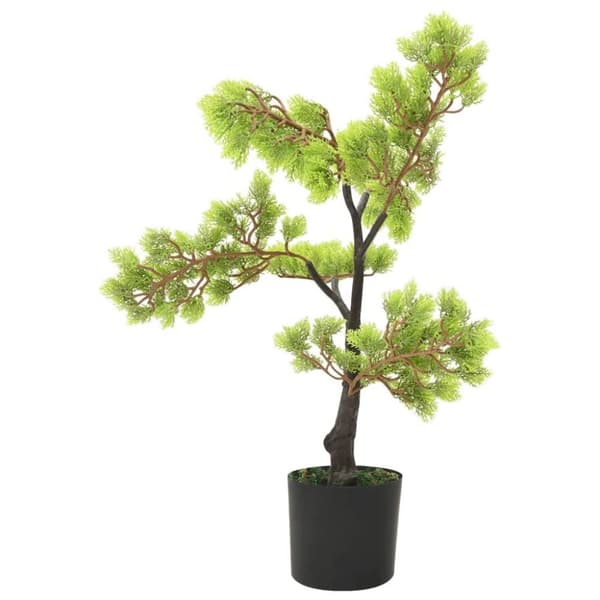 vidaXL Konstgjort bonsaiträd i kruka cypress 60 cm grön