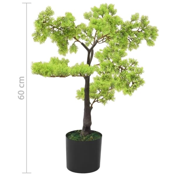 vidaXL Konstgjort bonsaiträd i kruka cypress 60 cm grön