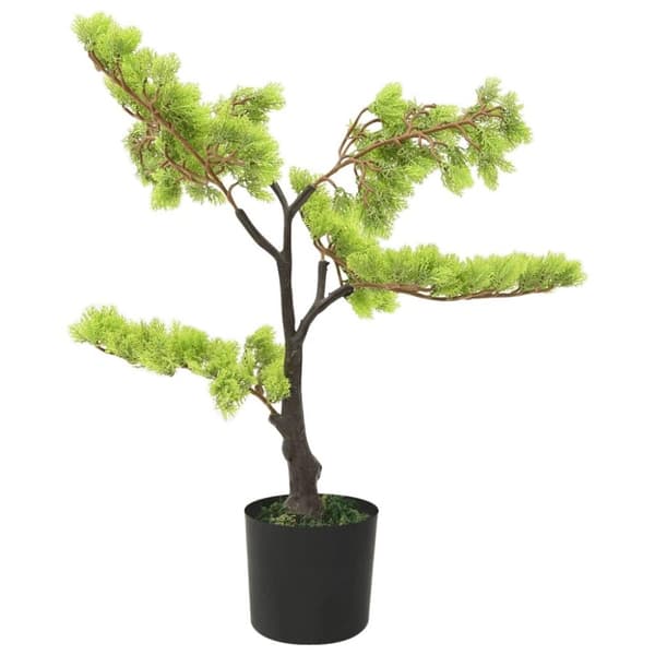 vidaXL Konstgjort bonsaiträd i kruka cypress 60 cm grön