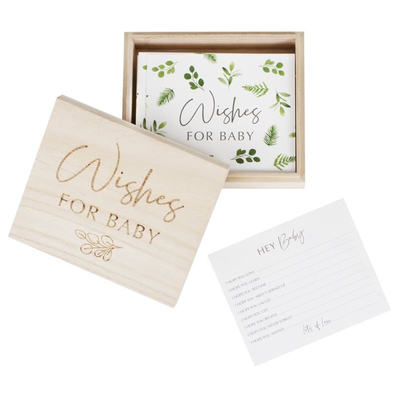 Botanisk Baby Shower Advice Cards och minneslåda
