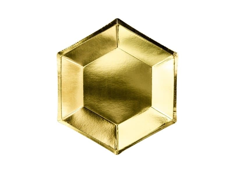 Engångsassiett guld 20 cm, 6-pack