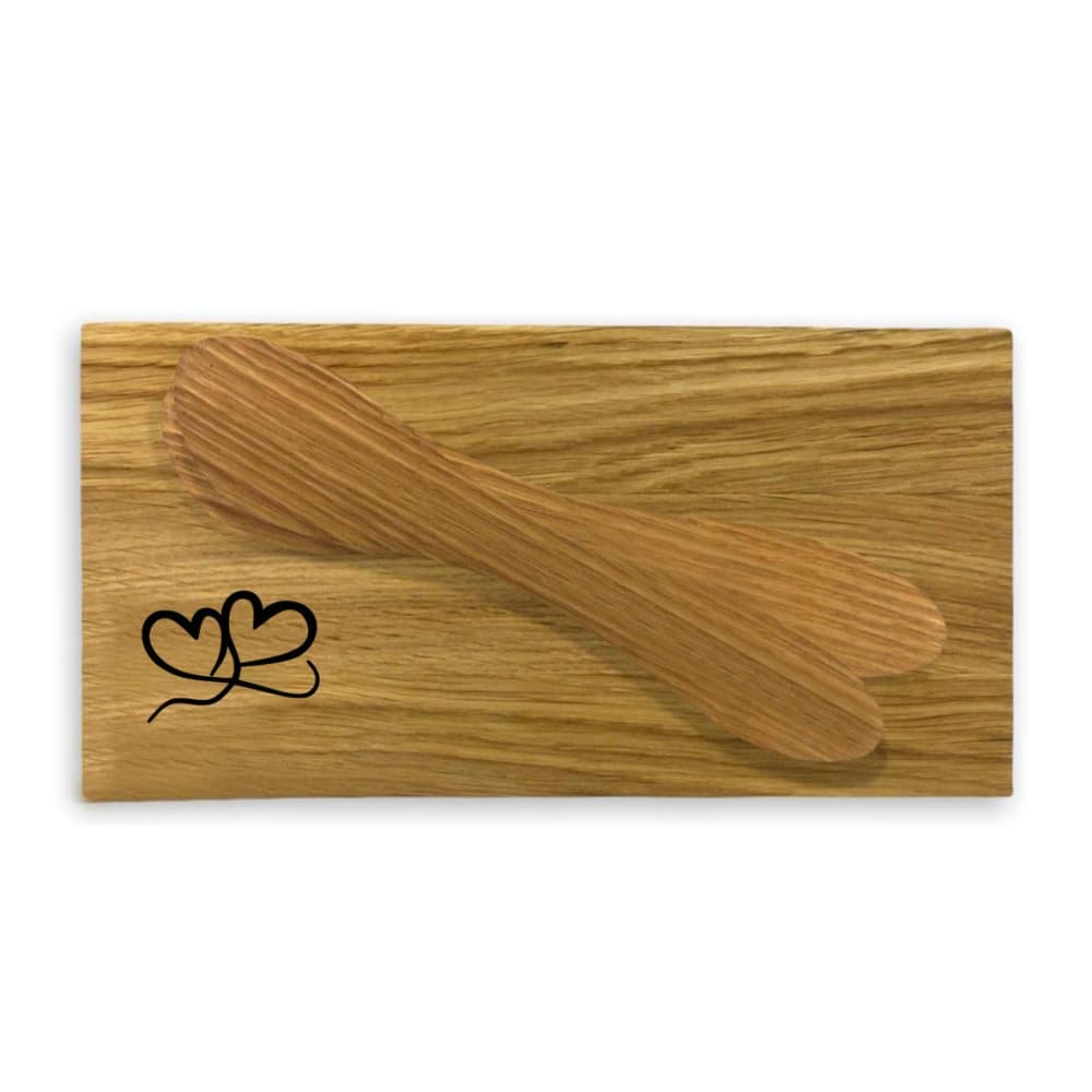 Personlig smörgåsbricka i ek - familjen