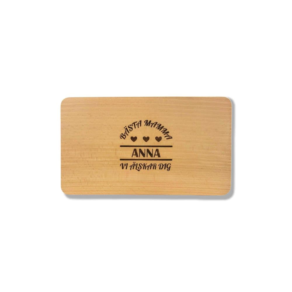 Personlig skärbräda i bok - hjärtan