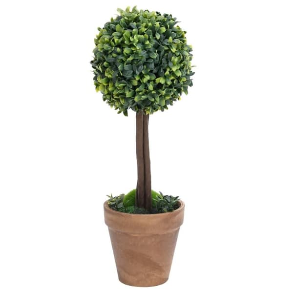 vidaXL kunstige buksbom med krukker 2 stk. 56 cm kugleformet grøn