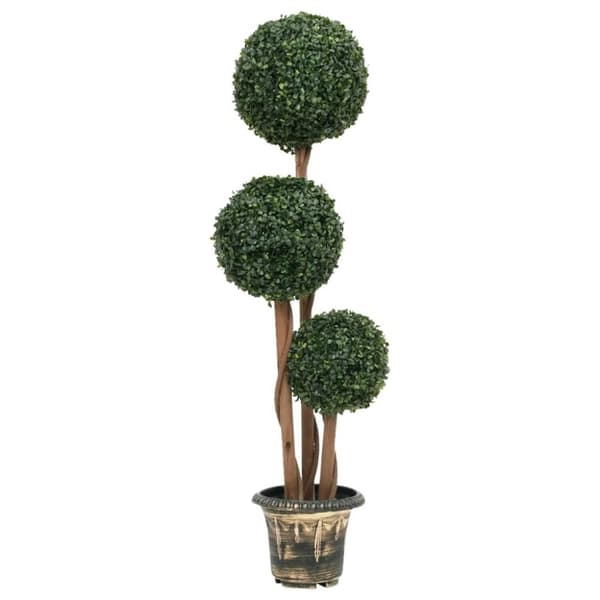 vidaXL Konstväxt buxbom bollformad med kruka 119 cm grön