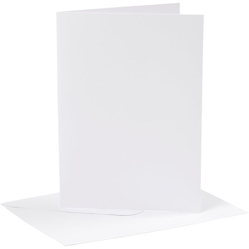 Vita kort med kuvert DIY, 4 set