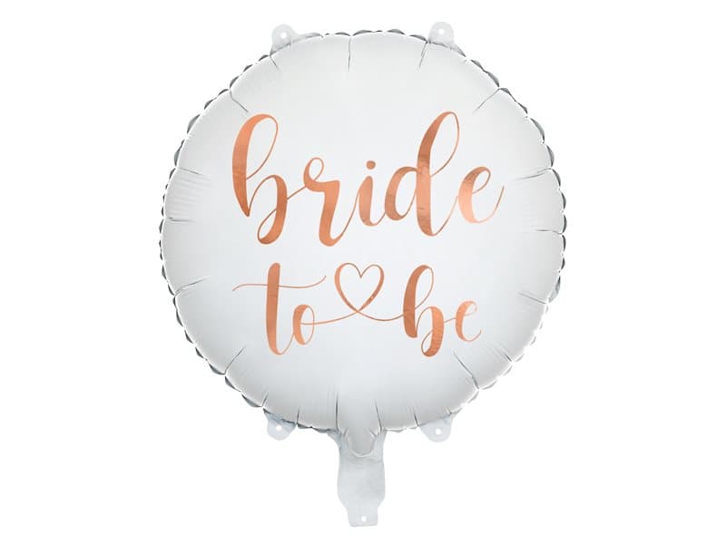 Fölieballong Bride to be, vit 45 cm