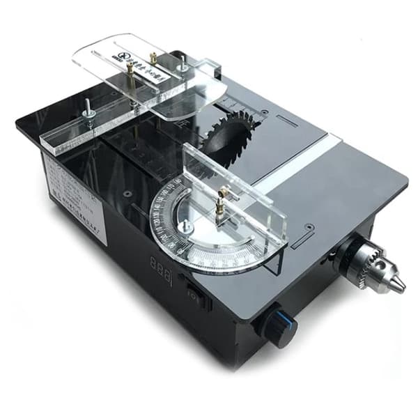 Black 12-24V 5-15A DIY Desktop Woodworking Table Saw Grinder Electric PCB Cutting Machine Saw Machinery Corded Table Pannel Saw