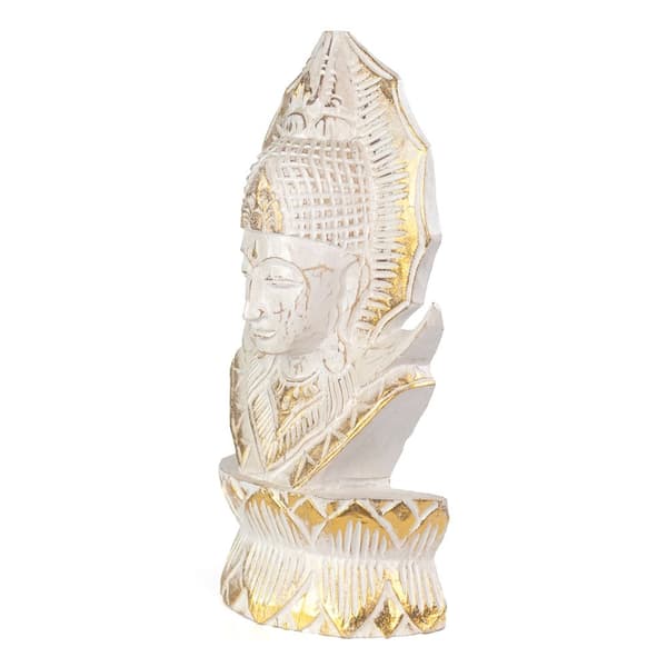 Something Different White Washed Thai Buddha Ornament