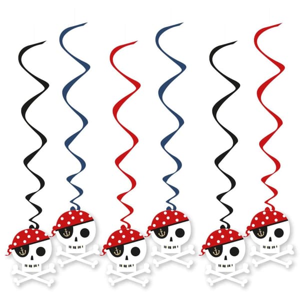 Amscan Treasure Island Streamers (Pack of 6) Red/Blue/Black One Size
