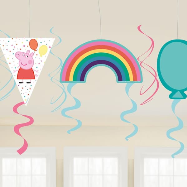 Peppa Pig Happy Birthday Streamers (Pack of 6) Green/Pink One Size