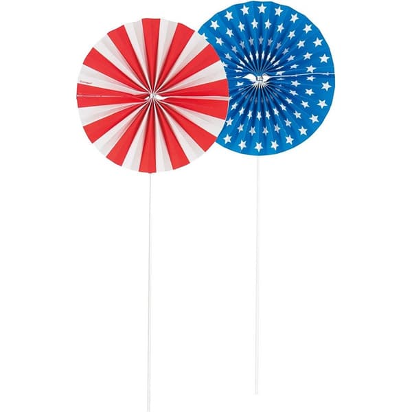 Spot on Gifts Patriotic Paper Handheld Decorations (Pack of 2) Red/Blue/White One Size