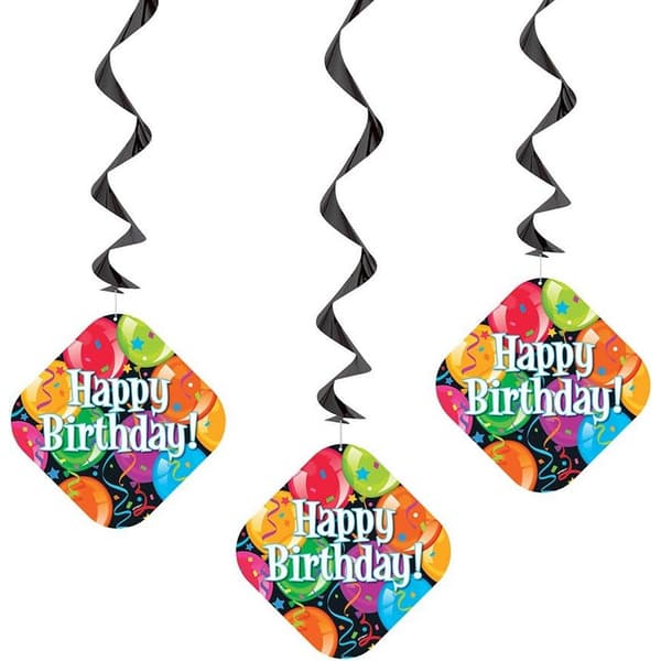Unique Party Bravo Birthday Hanging Decoration (Pack of 3) Multicoloured One Size