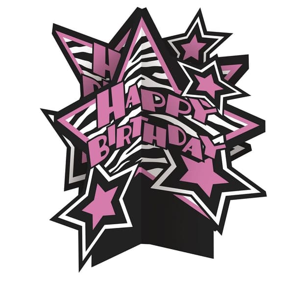 Unique Party Zebra Print Birthday Table Decoration Pink/Black/White One Size