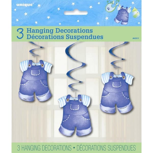 Unique Party Dungarees Baby Shower Streamers (Pack of 3) Blue One Size