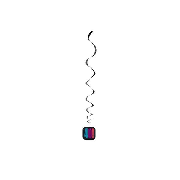 Unique Party Cheer 40th Birthday Streamers (Pack of 3) Black/Multicoloured One Size