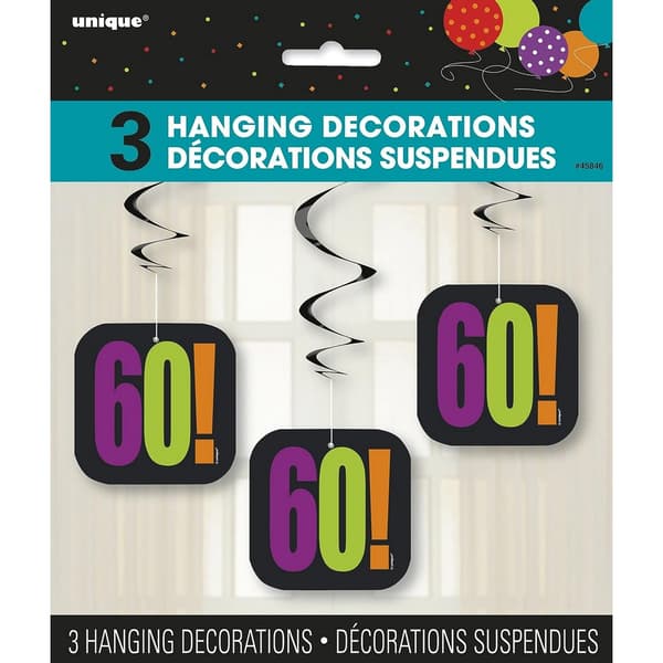 Unique Party Cheer 60th Birthday Streamers (Pack of 3)