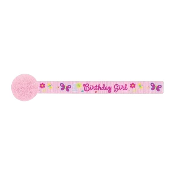 Amscan Birthday Girl Crepe Streamer Pink One Size