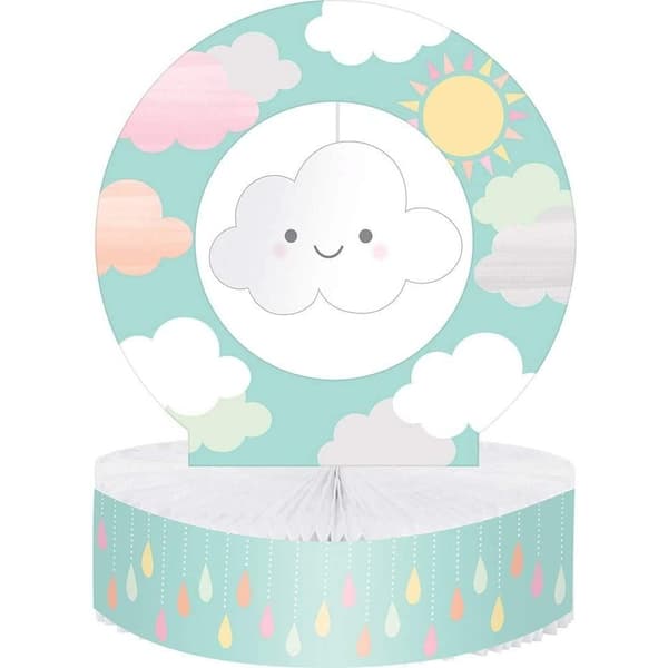 Creative Party Honeycomb Sun & Clouds Baby Shower Party Centrepiece Blue/White/Yellow One Size