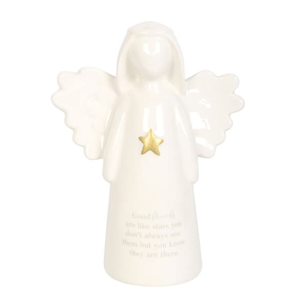 Something Different Good Friends Sentiment Angel Ornament White/Gold One Size