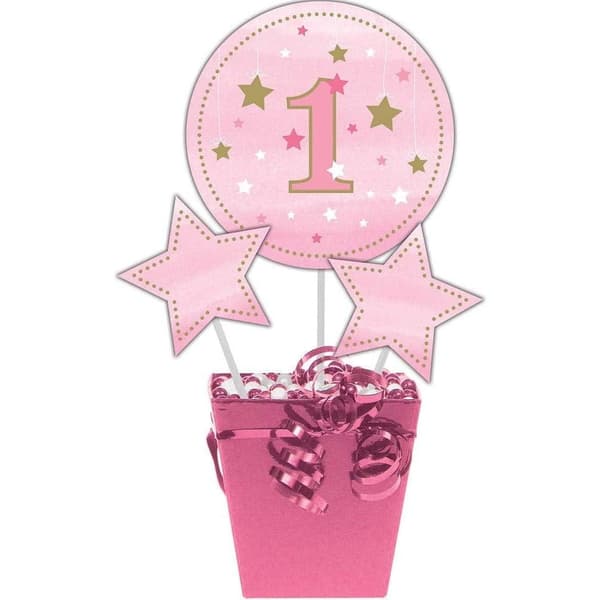 Creative Party Twinkle Little Star 1st Birthday Party Centrepiece (Pack of 3) Pink One Size