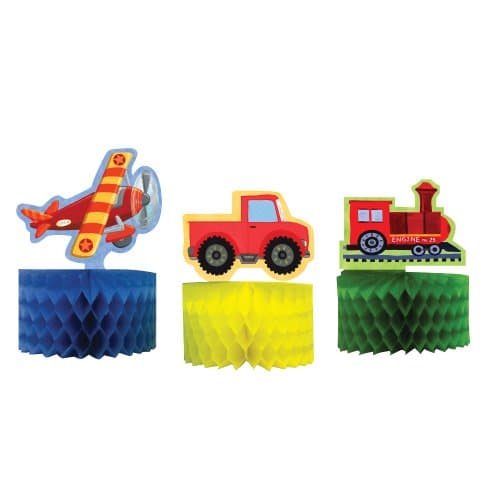 Creative Party On The Go Honeycomb Party Centrepiece (Pack of 3) Blue/Yellow/Green One Size