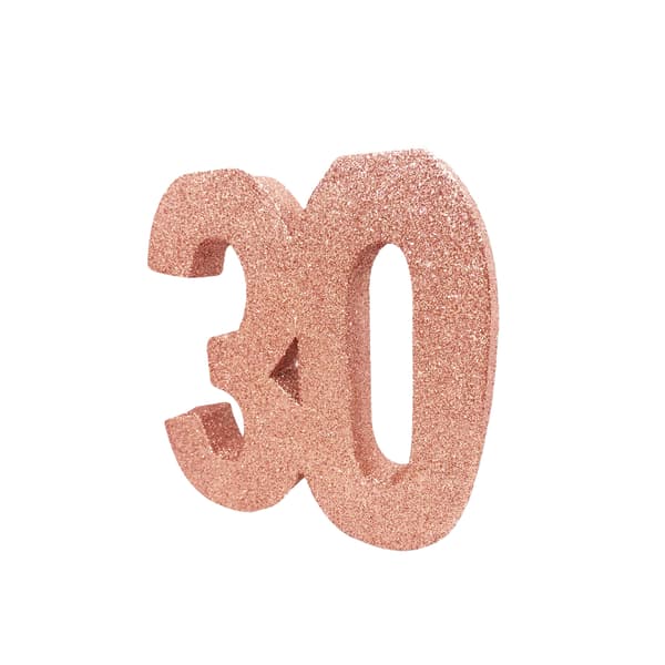 Creative Party Number 30 Glitter Table Decoration Rose Gold One Size