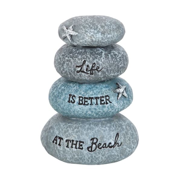 Something Different Life Is Better At The Beach Resin Stone Ornament Grey One Size