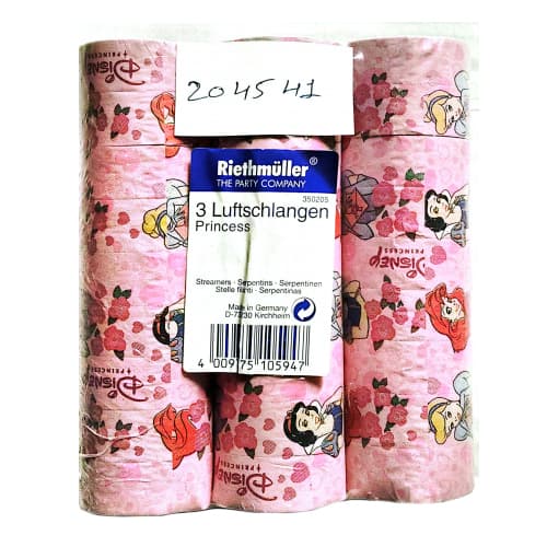 Disney Princess Characters Streamers (Pack of 3) Multicoloured One Size