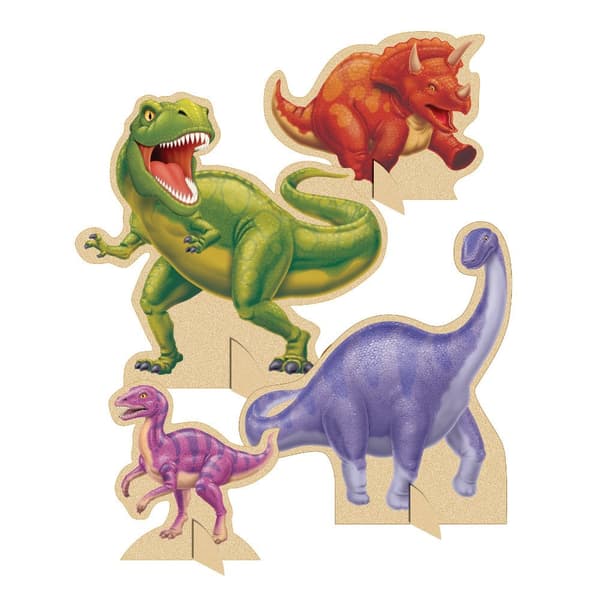 Creative Party Dinosaurs Party Centrepiece Set (Pack of 4) Multicoloured One Size