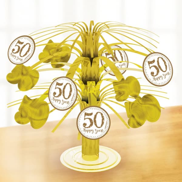 Amscan Gold 50 Year Anniversary Table Centrepiece Gold One Size