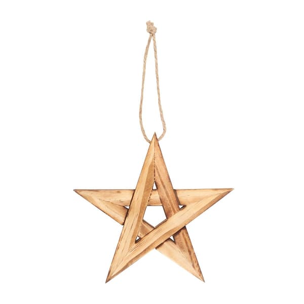 Something Different Hängande dekoration med pentagram i trä Beige One Size