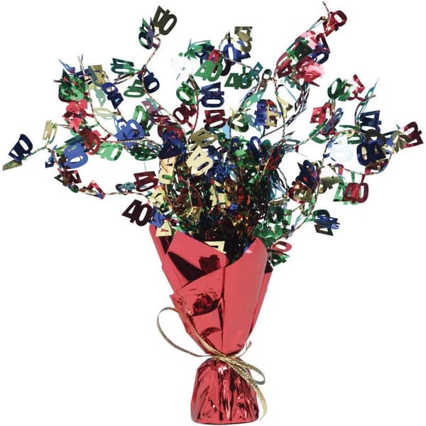 Creative Party Foil 40th Centrepiece Spray Multicoloured One Size