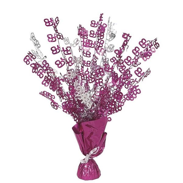 Unique Party Glitz 65th Birthday Balloon Weight Centrepiece Pink One Size