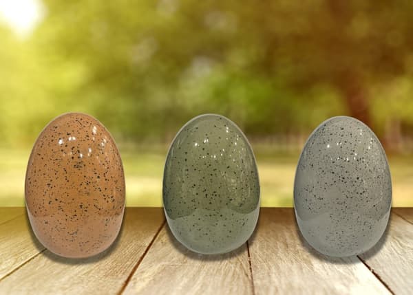 Ägg Keramik Dekoration 14 cm Gult