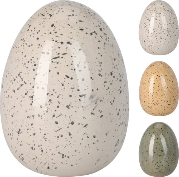 Ägg Keramik Dekoration 14 cm Gult