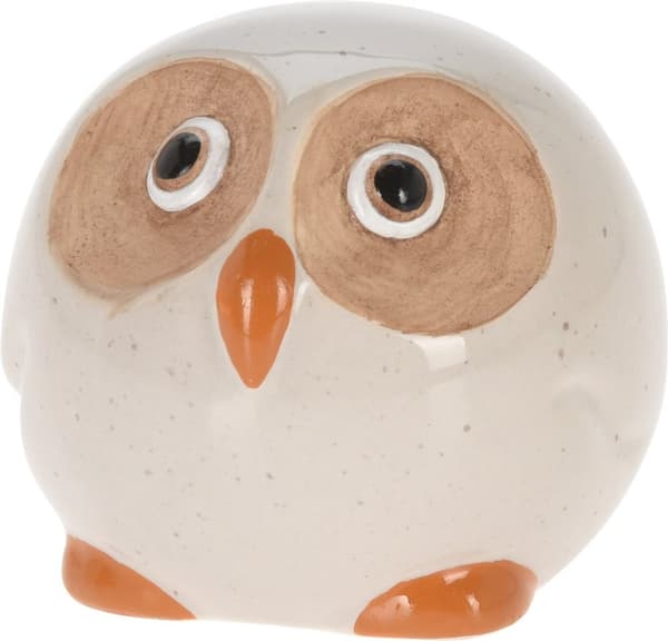 Uggla Porslin Vit Spräcklig Grön 9 cm
