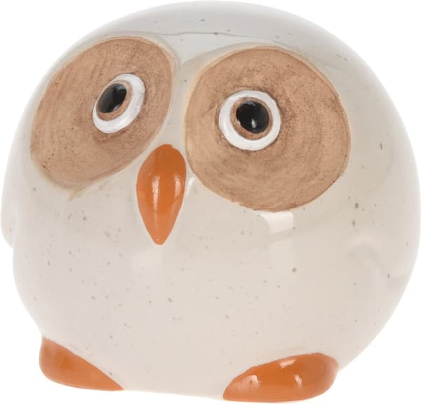 Uggla Porslin Vit Spräcklig Grön 9 cm