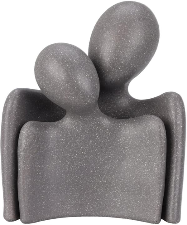 Figur Kram Människor Keramik Grå Svart Beige 17 cm