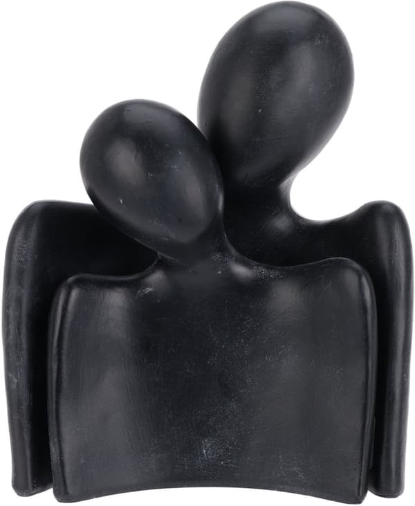 Figur Kram Människor Keramik Grå Svart Beige 17 cm