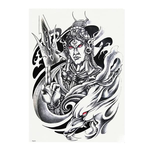 HEL RYGGTAVLA! Tillfällig Tatuering 48 x 34cm - krigare