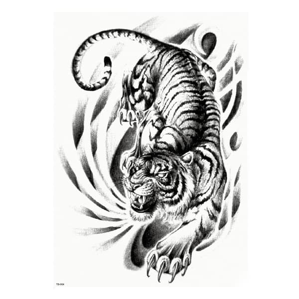 HEL RYGGTAVLA! Tillfällig Tatuering 48 x 34cm - tiger