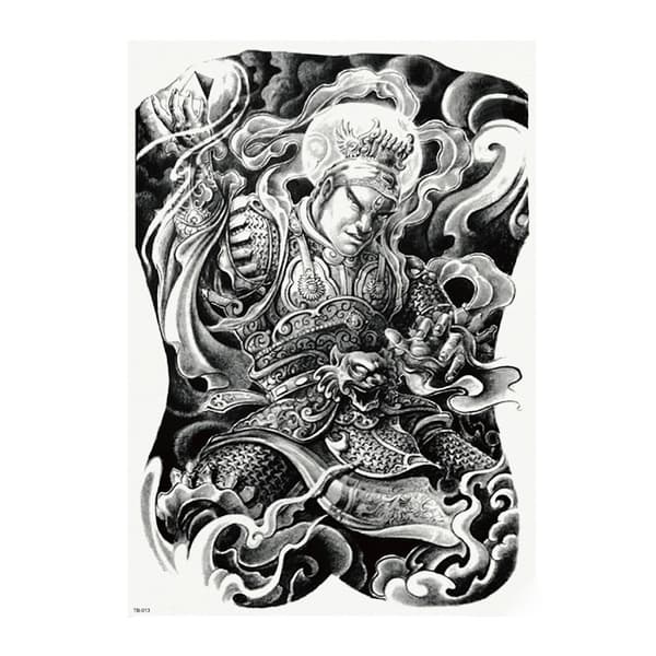 HEL RYGGTAVLA! Tillfällig Tatuering 48 x 34cm - krigare