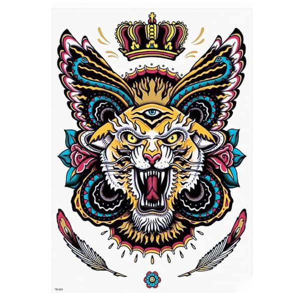 HEL RYGGTAVLA! Tillfällig Tatuering 48 x 34cm - tiger