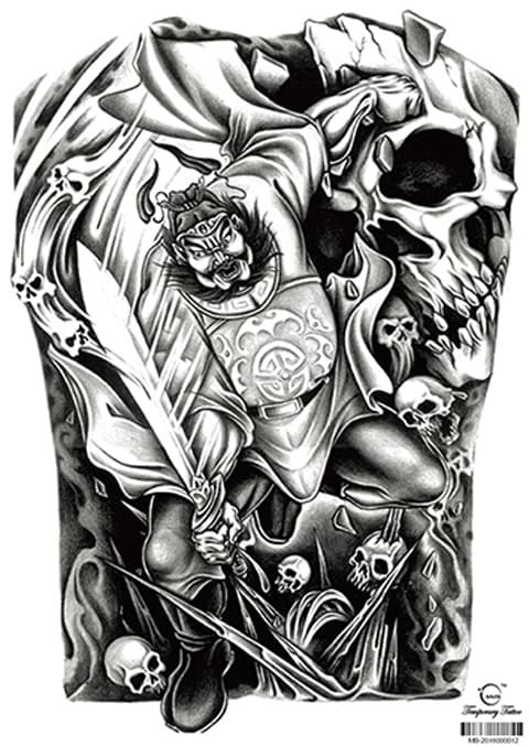 HEL RYGGTAVLA! Tillfällig Tatuering 48 x 34cm - Krigare
