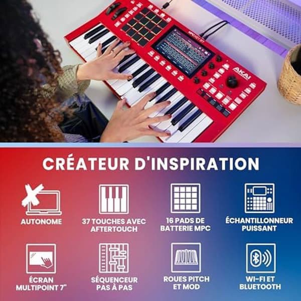 AKAI - MPC Key 37 - Fristående stationstrummaskiner, MIDI-keyboard, synthesizer med Wi-Fi och Bluetooth