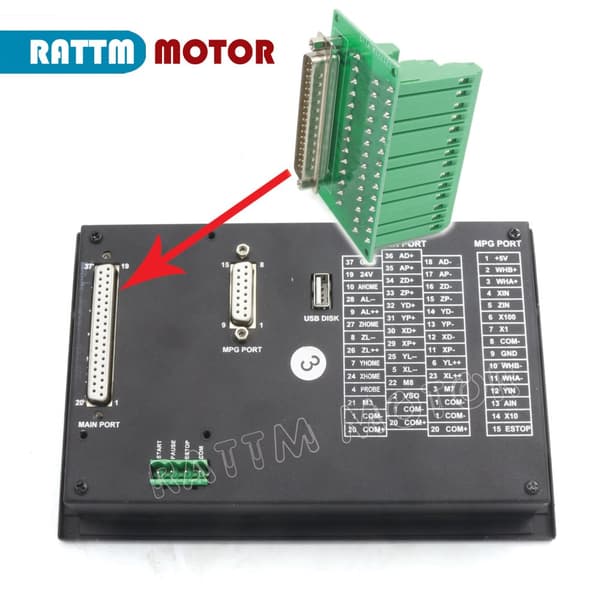 4-aksers CNC-controller, 500 kHz udgangsfrekvens, 5 tommer TFT-skærm, selvstændig drift